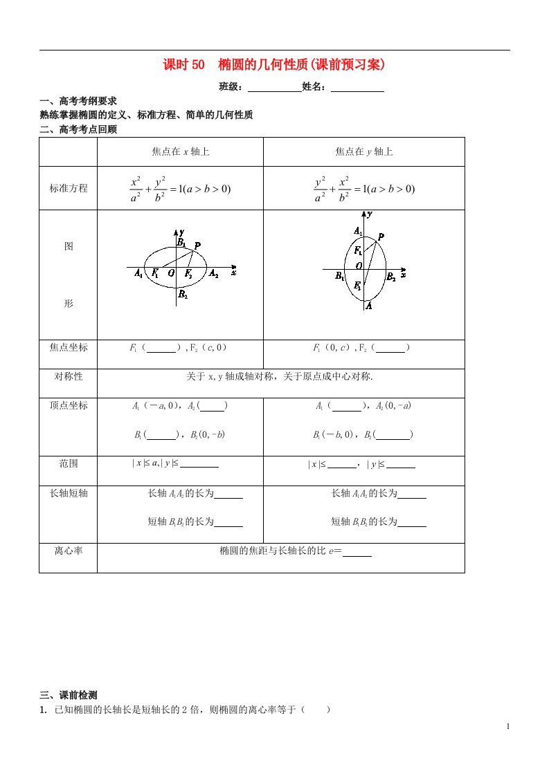 高考数学一轮复习