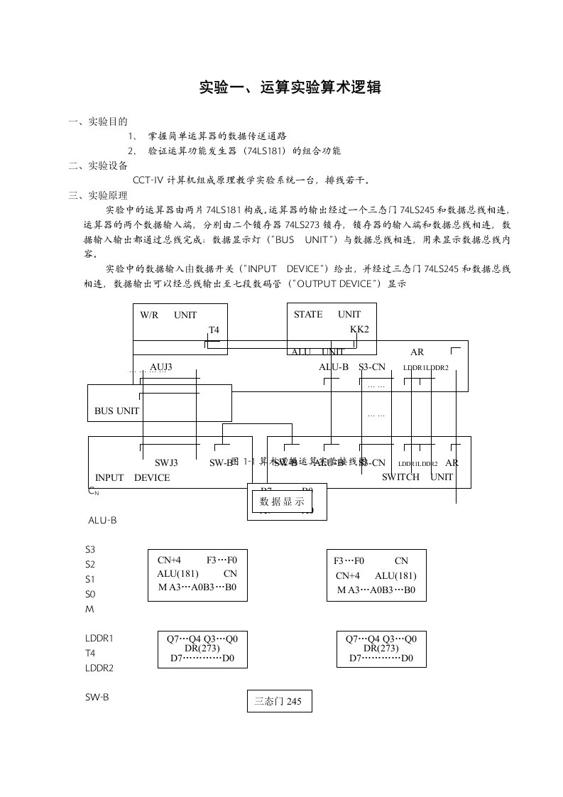 《计算机组成原理》实验