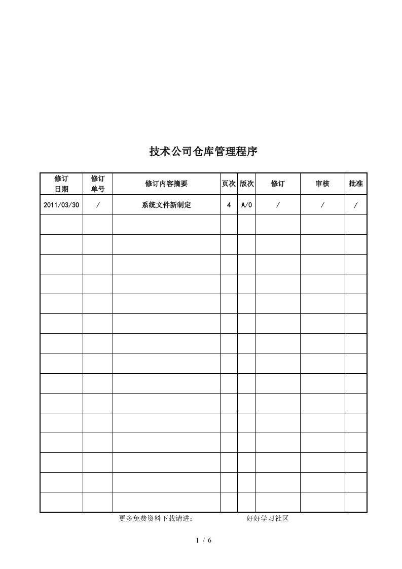 技术公司仓库管理程序介绍