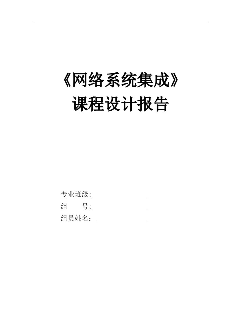 最新网络系统集成课程设计报告终稿