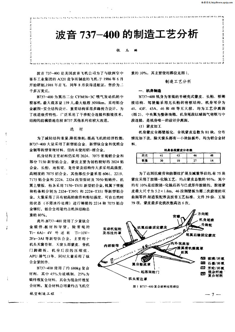 波音737—400的制造工艺分析