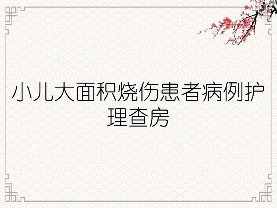 小儿大面积烧伤患者病例护理查房