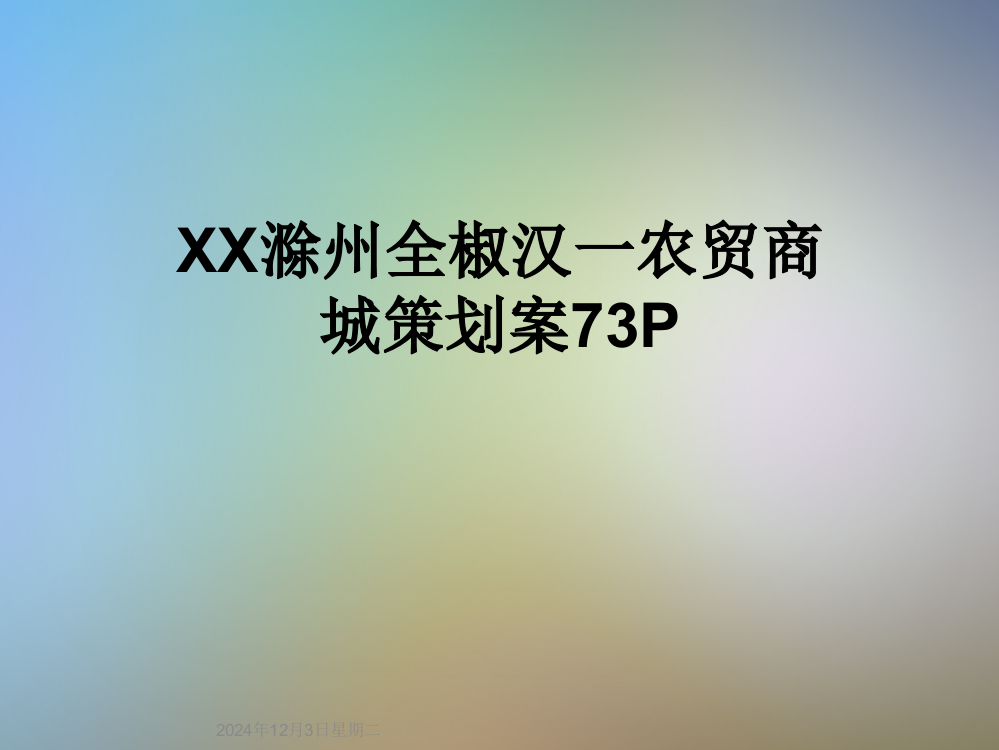 XX滁州全椒汉一农贸商城策划案73P