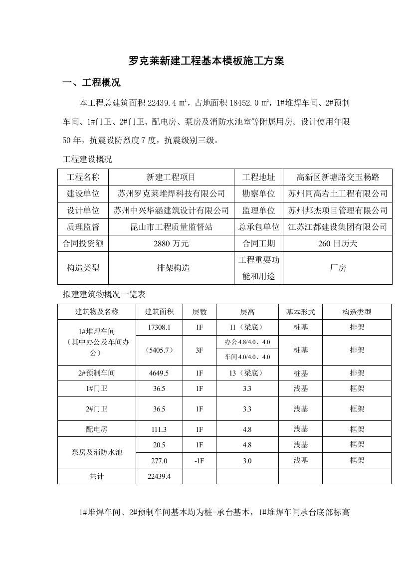 罗克莱承台基础模板施工方案样本