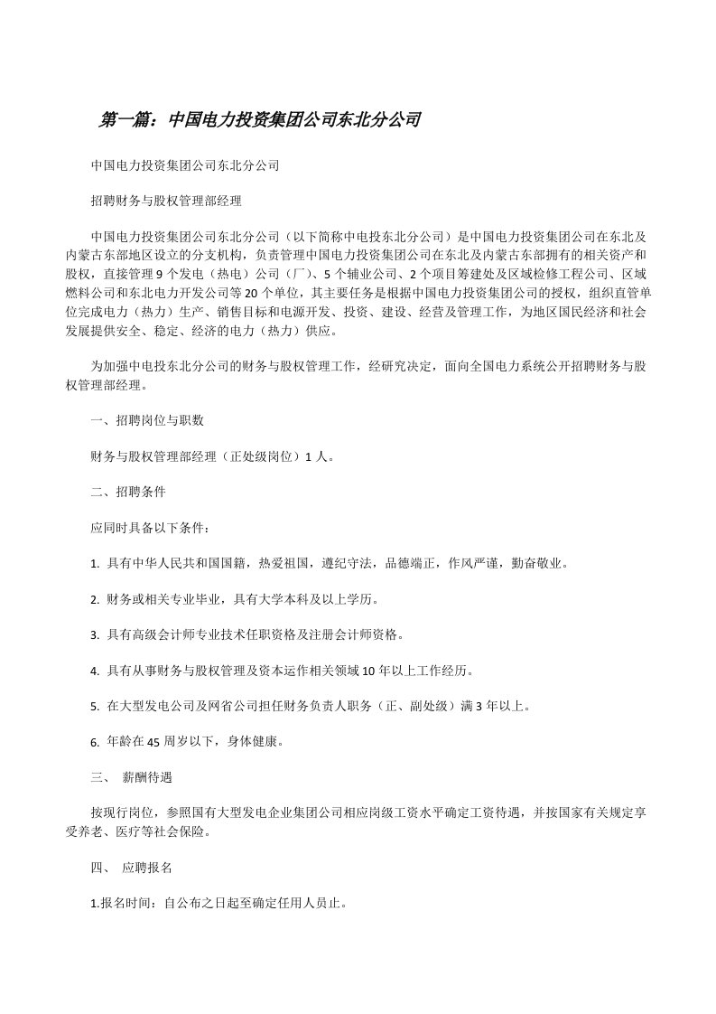 中国电力投资集团公司东北分公司[修改版]