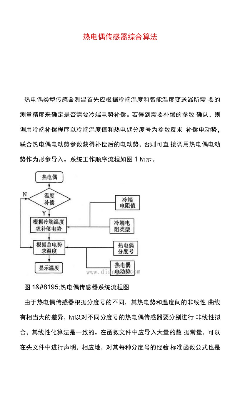 热电偶传感器综合算法