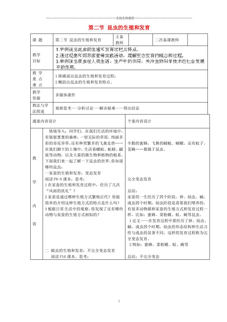 山东省烟台市黄务中学初中八年级生物下册