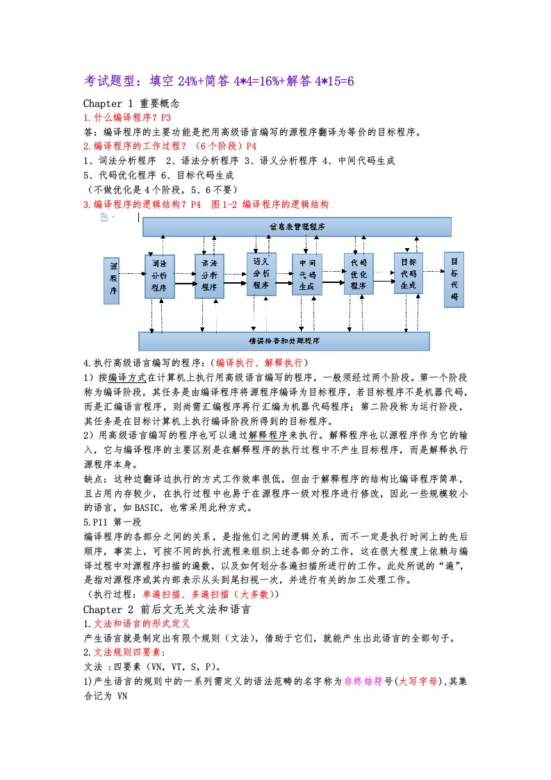 编译原理知识点总结