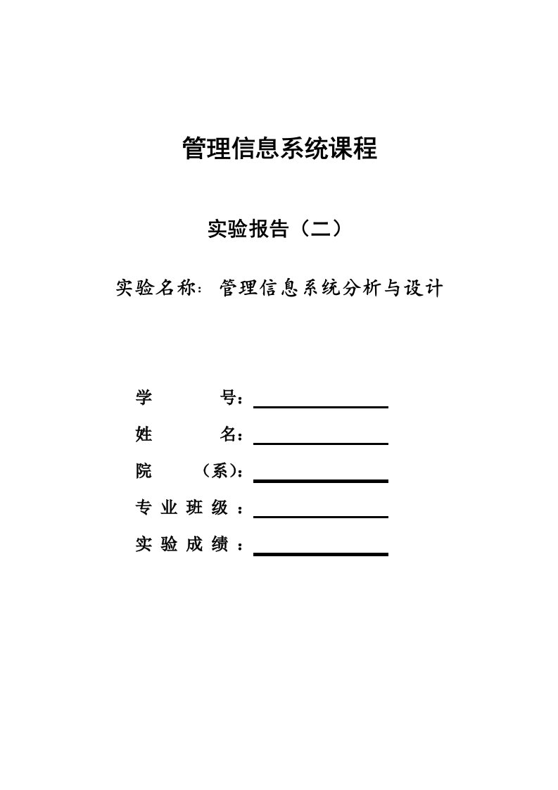 管理信息系统课程实验二