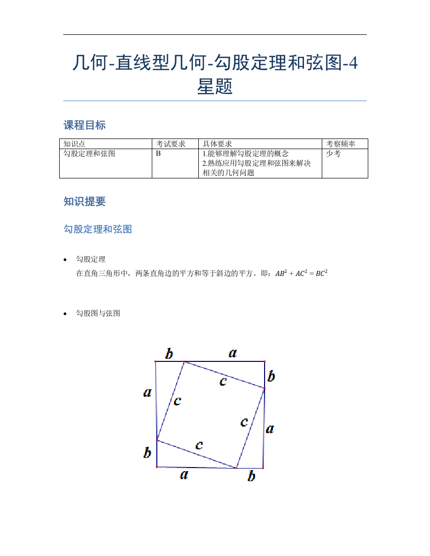 小学数学母题专项训练《几何》-直线型-勾股定理和弦图-4星题（含解析）全国通用版