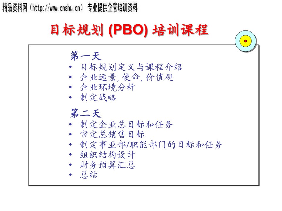 服装行业目标规划培训资料