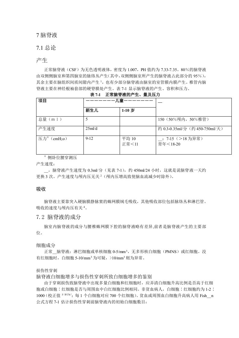 神经外科手册-7脑脊液