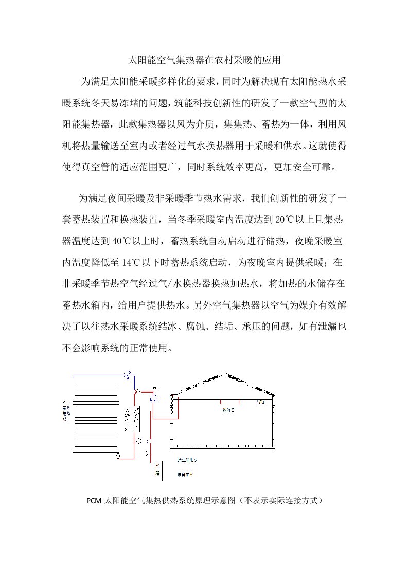 太阳能空气集热器在农村采暖的应用