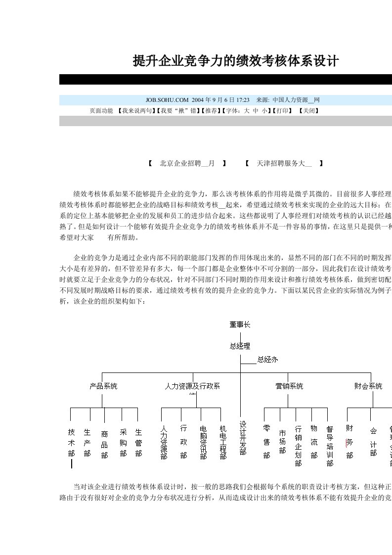 提升企业竞争力的绩效考核体系设计