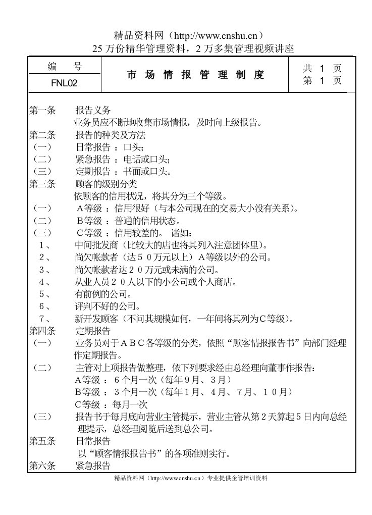 02市场情报管理制度