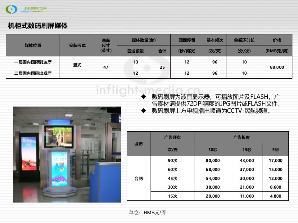 合肥骆岗机场灯箱广告数码刷屏广告户外广告刊例价格