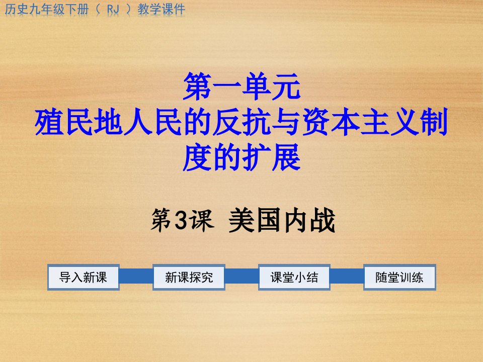 2019年部编版九年级历史下册第3课美国内战导学案课件