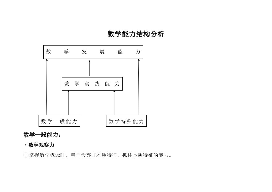 数学能力结构分析