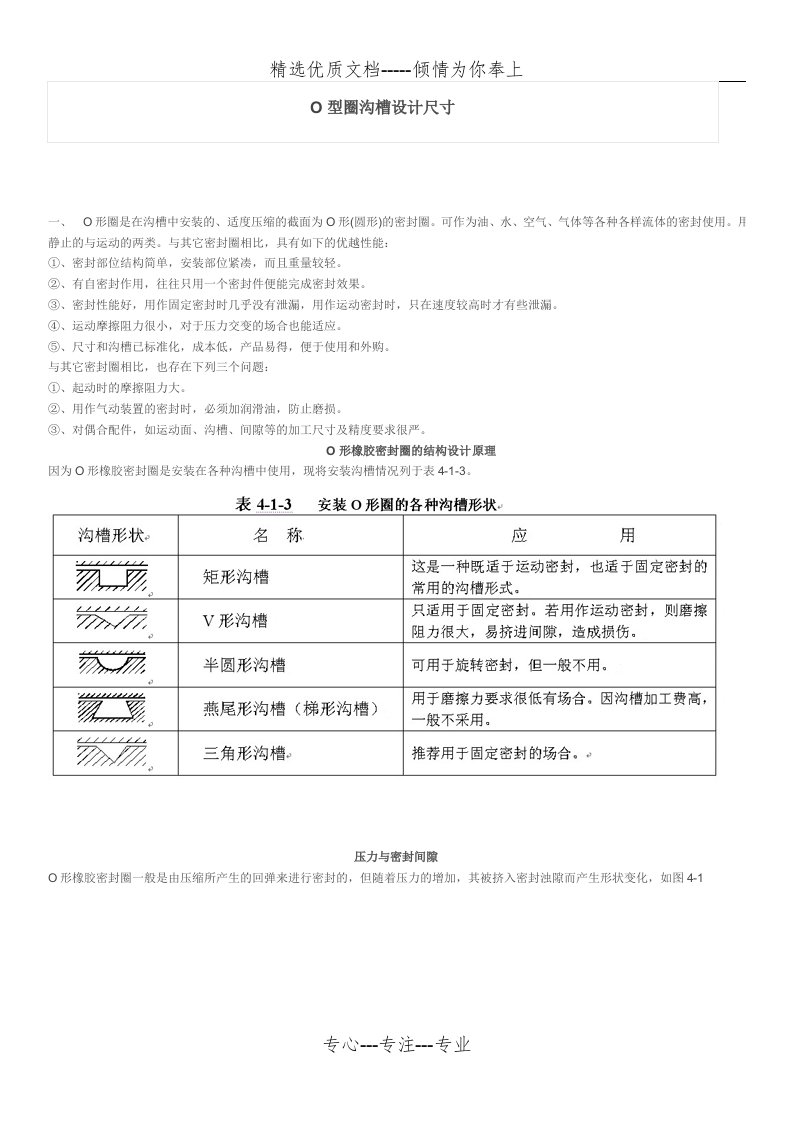 O型圈沟槽设计尺寸(共5页)