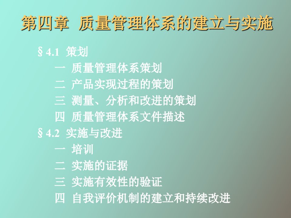 质量管理体系的建立与实施