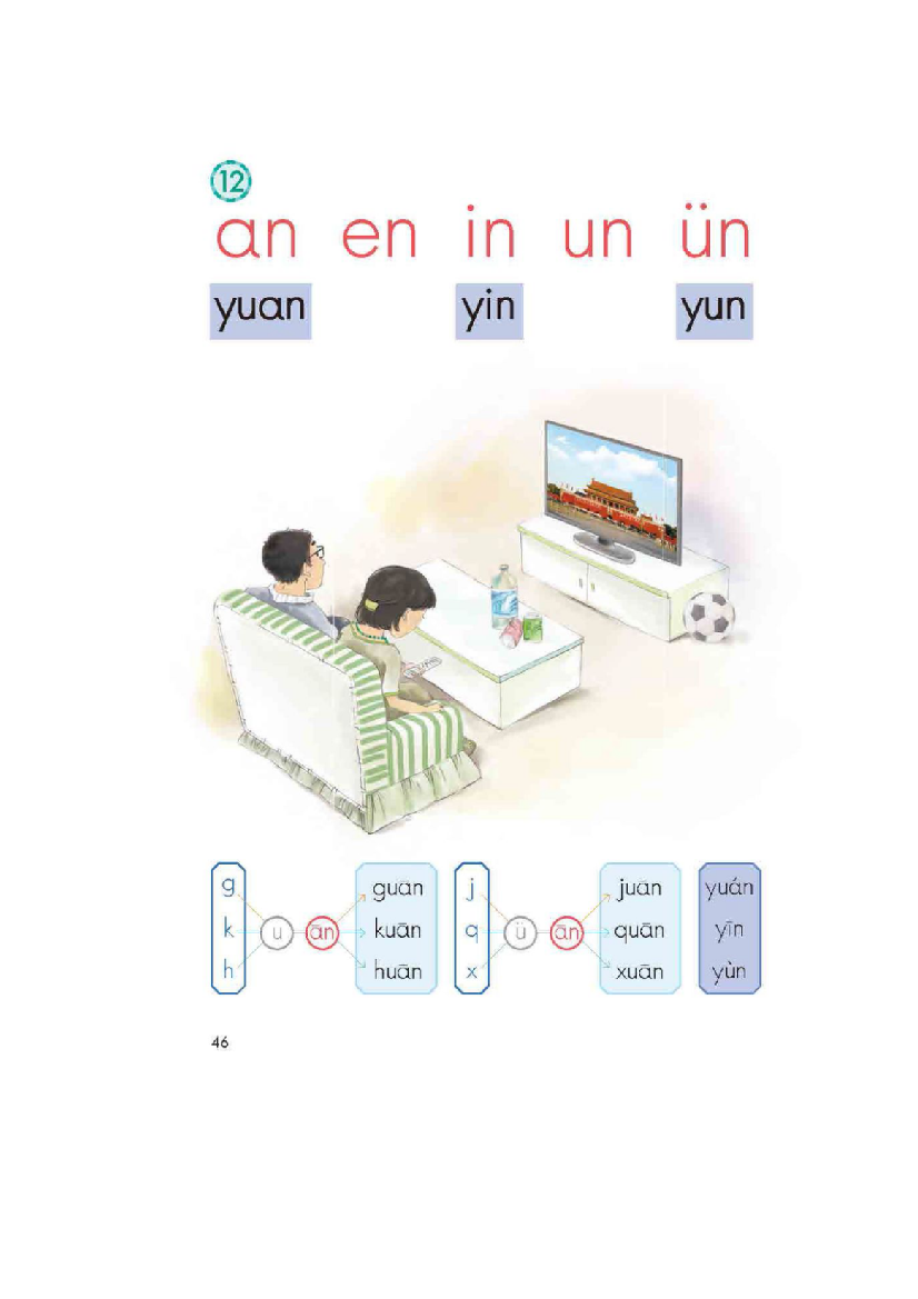 【小学语文】部编版一年级上册语文汉语拼音12《an-en-in-un-ün》知识点带习题