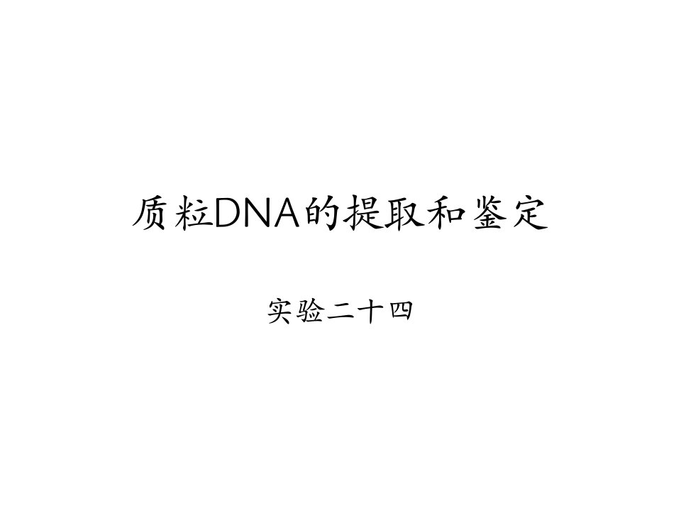 质粒DNA的提取和鉴定