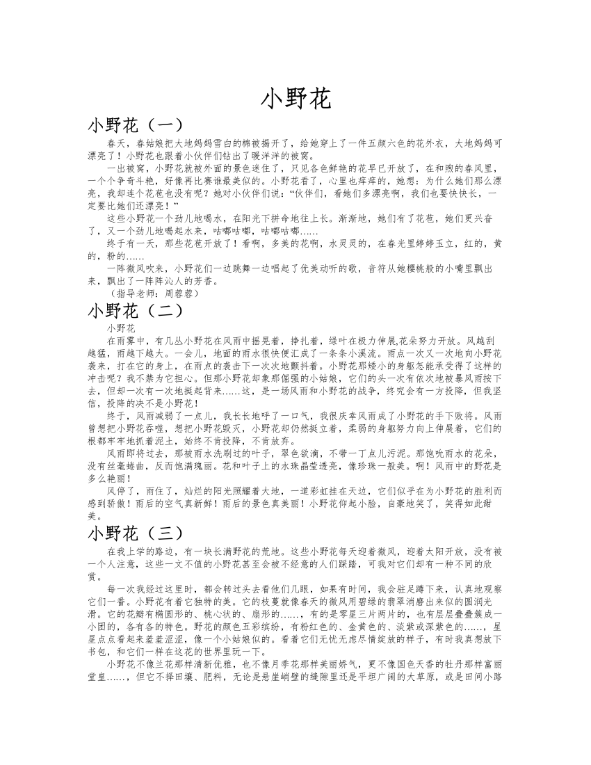 小野花作文共九篇