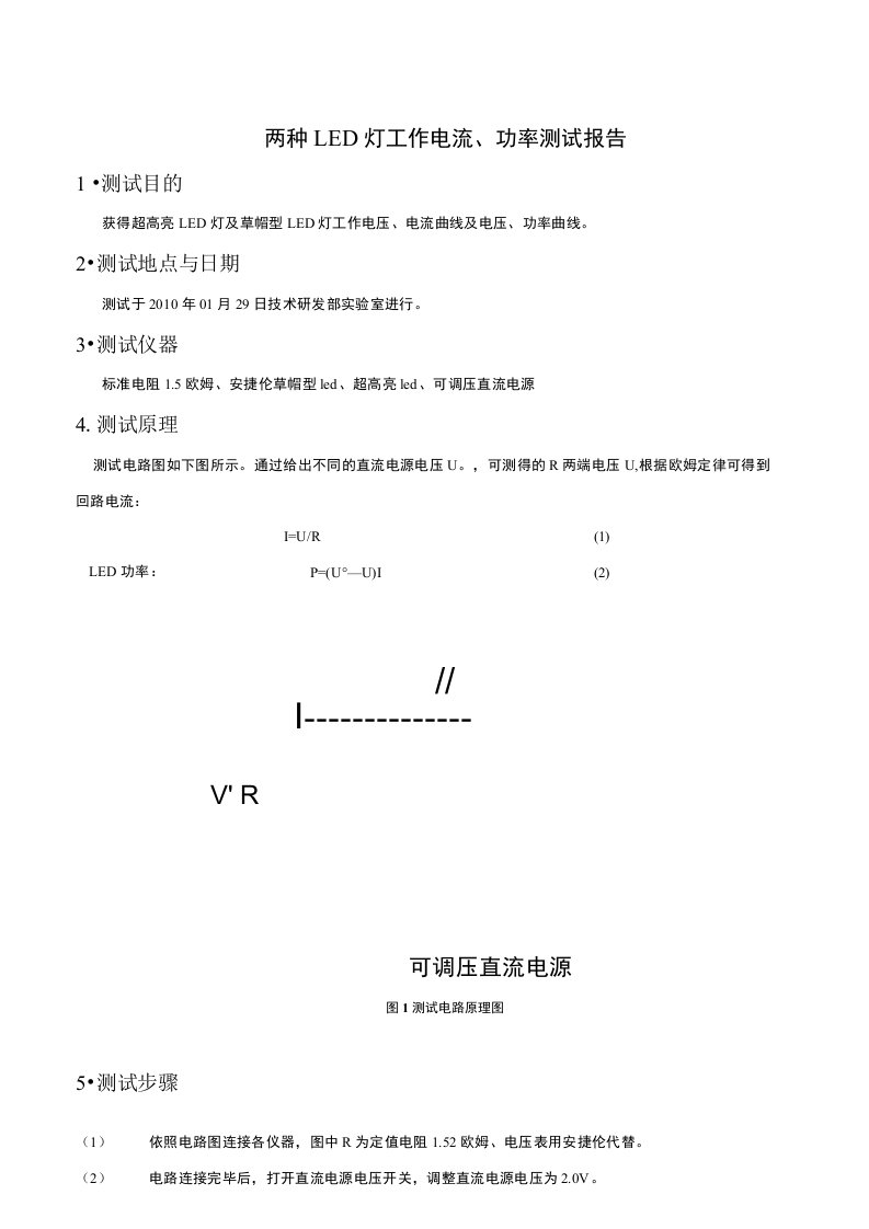 LED灯测试报告