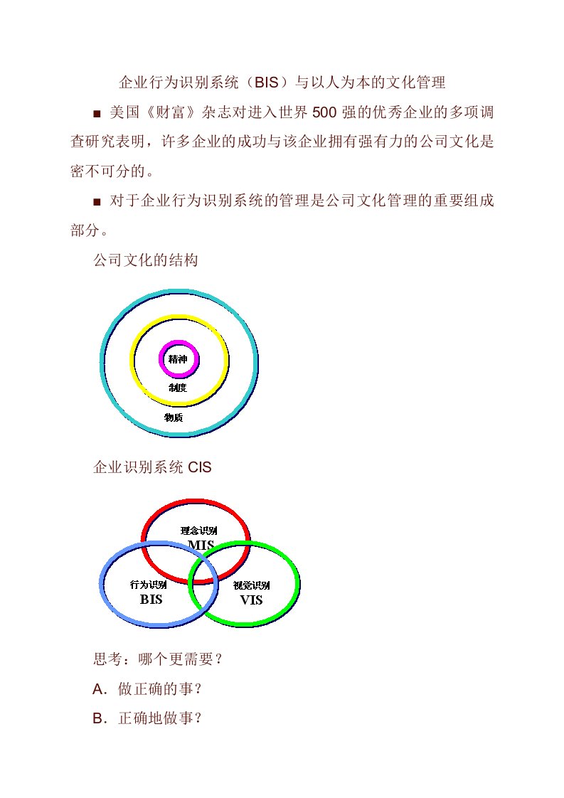 企业行为识别系统BIS的术语