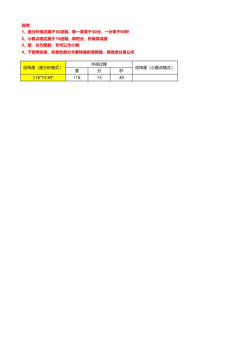 经纬度格式换算