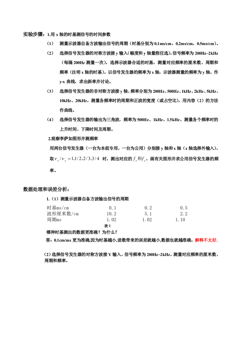 用示波器测量时间