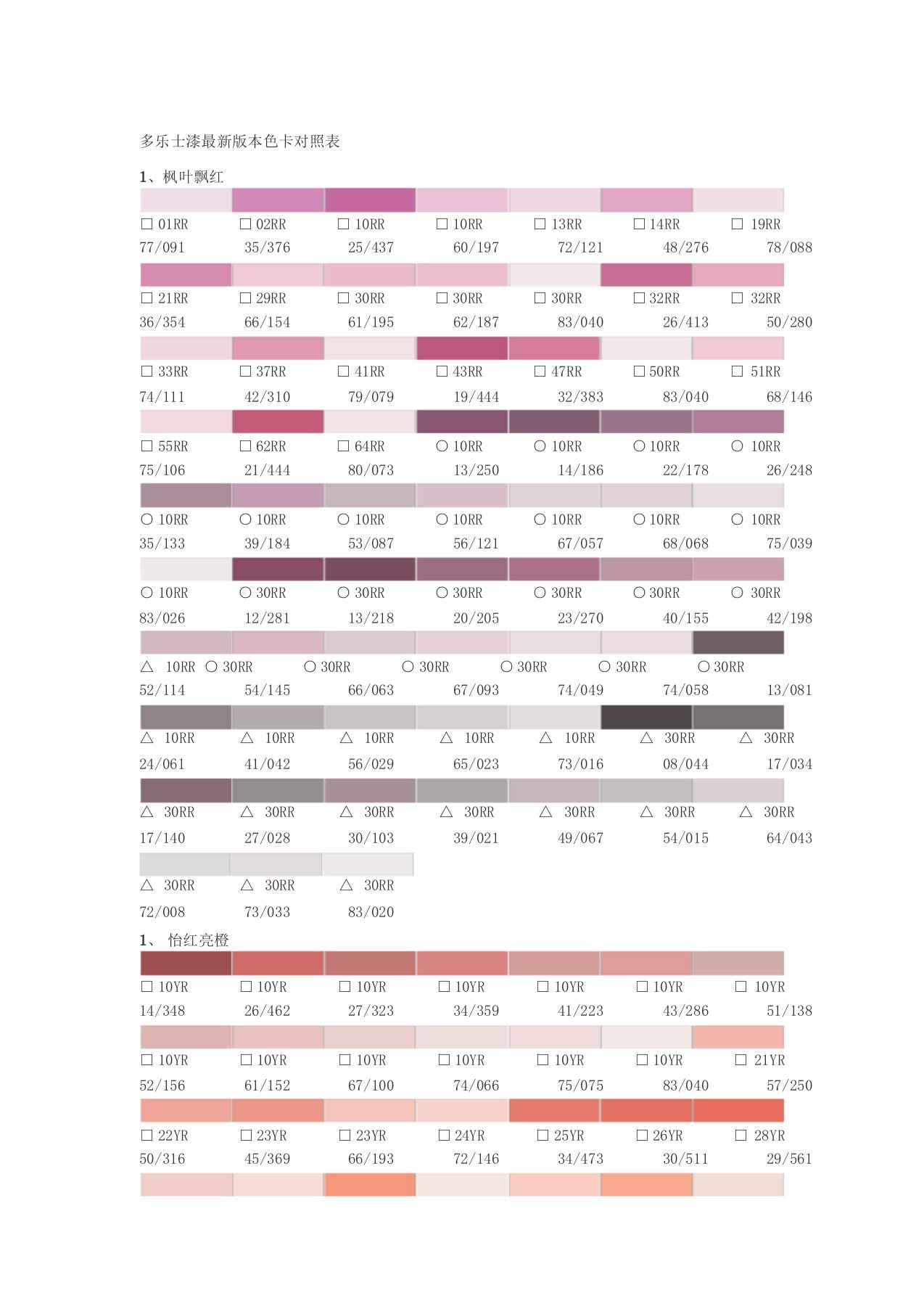 多乐士漆色卡(2019最新版本)