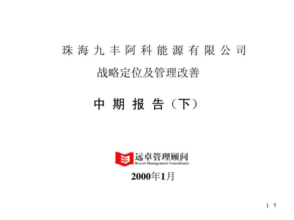 《珠海九丰战略定位及管理改善中期报告(下)》ppt课件