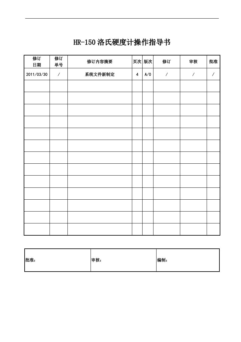 HR-150洛氏硬度计操作指导书