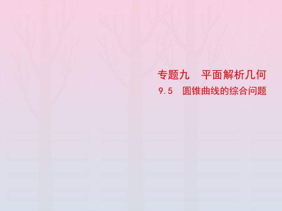 2023版高考数学一轮总复习9.5圆锥曲线的综合问题课件