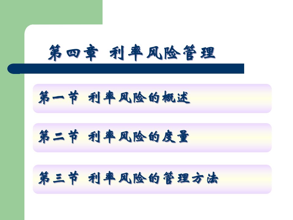 金融风险管理-利率风险