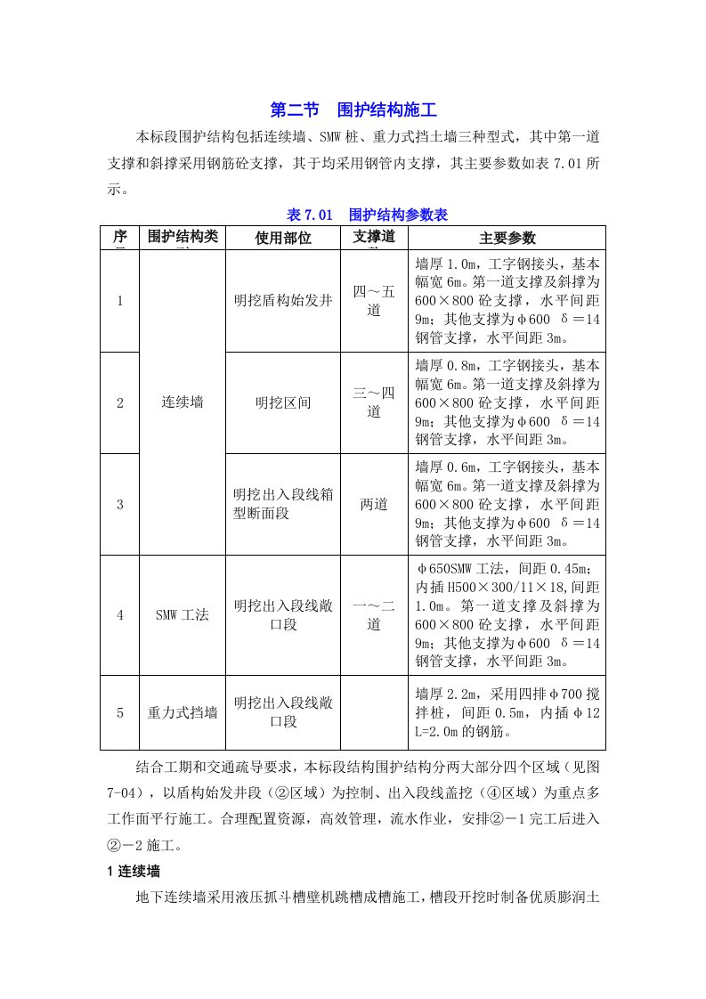 地下连续墙施工方案