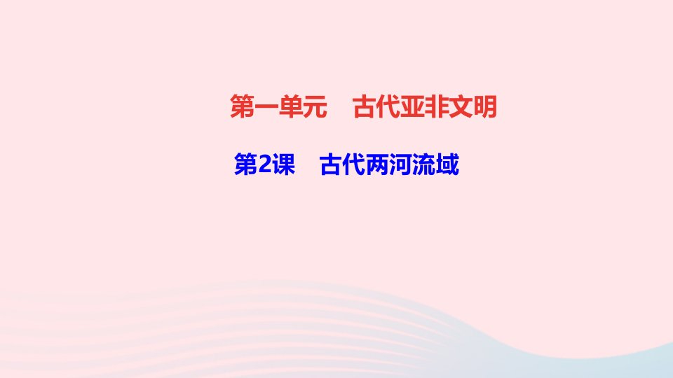 九年级历史上册第一单元古代亚非文明第2课古代两河流域作业课件新人教版