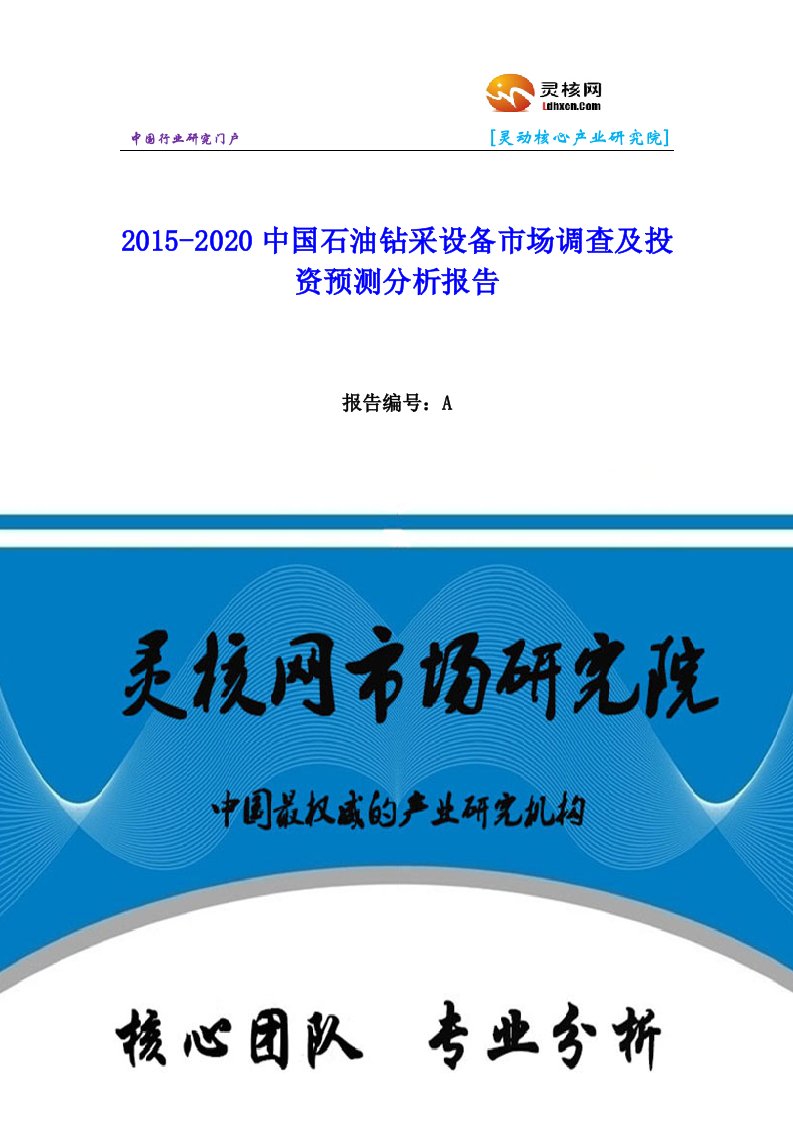 中国石油钻采设备行业市场分析与发展趋势研究报告灵核网