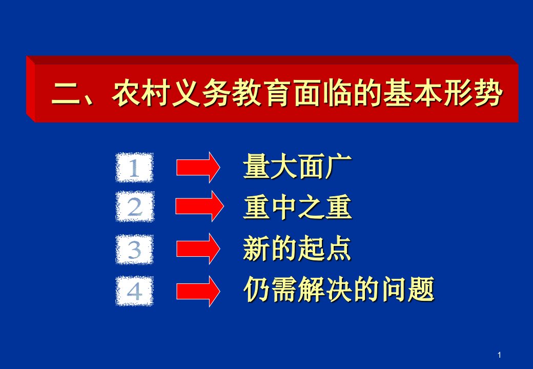 农村义务教育面临的基本形势