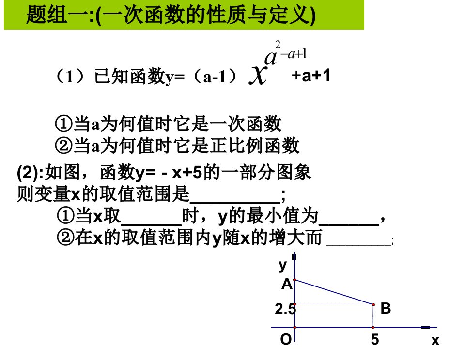 一次函数的综合复习ppt课件