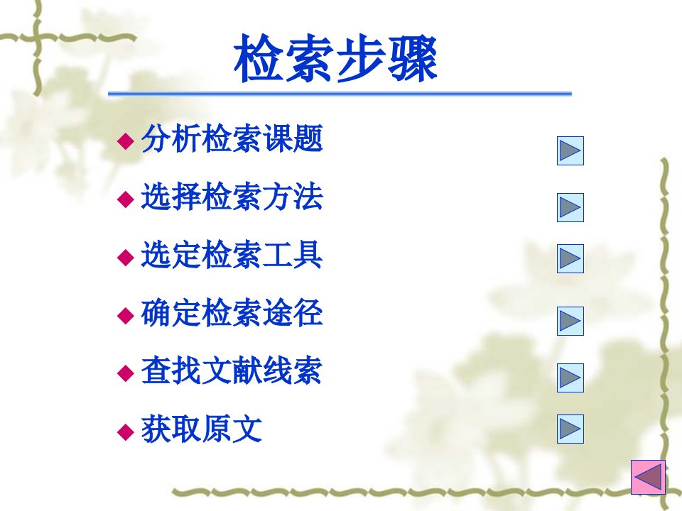 文献检索讲座课件信息检索步骤