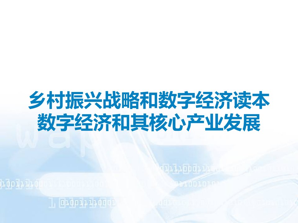 乡村振兴战略和数字经济读本数字经济和其核心产业发展课件