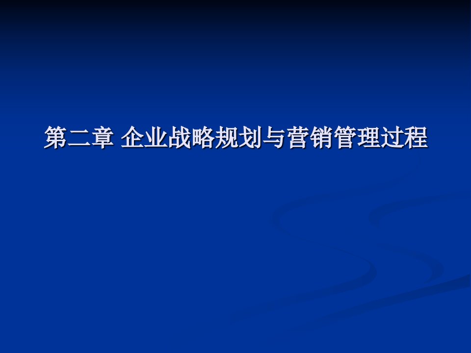 第二章企业战略规划与营销管理过程