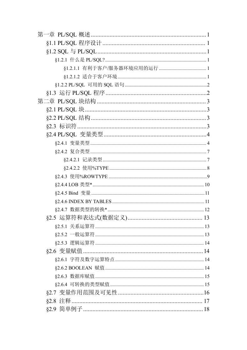 PLSQL首行缩进版