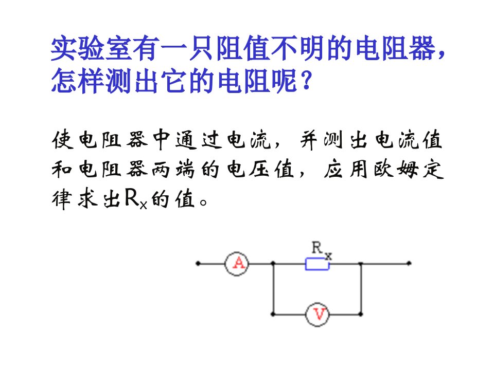 初三年级物理伏安法测电阻课件