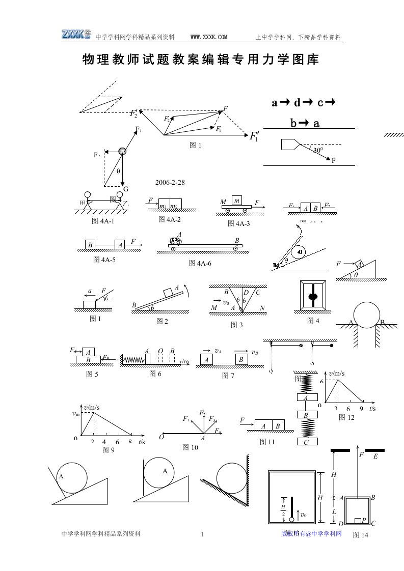 物理教师试题教案编辑专用力学图库