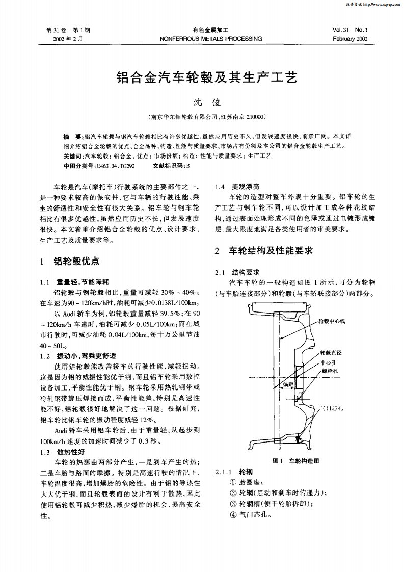 铝合金汽车轮毂及其生产工艺