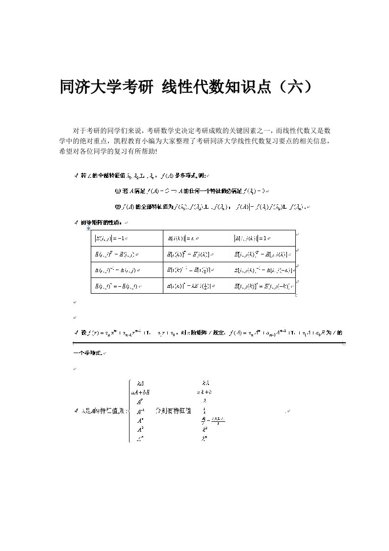 同济大学考研线性代数知识点六