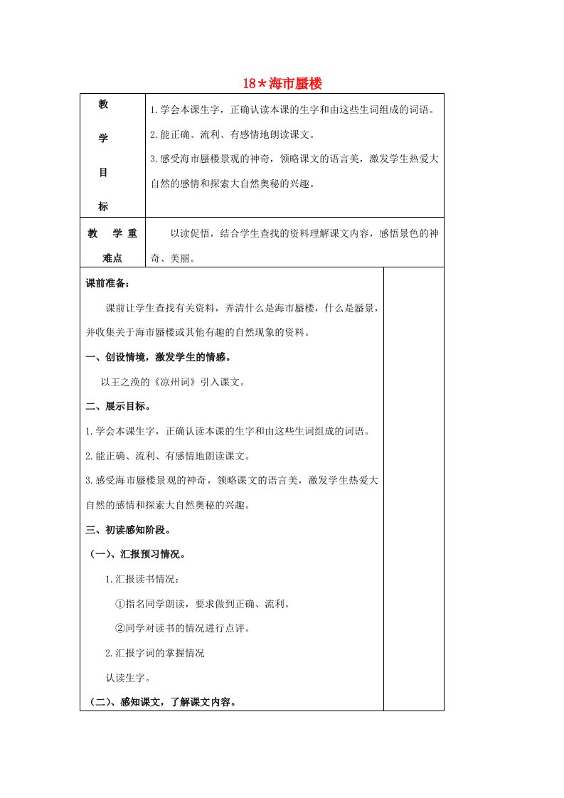 2019春四年级语文下册